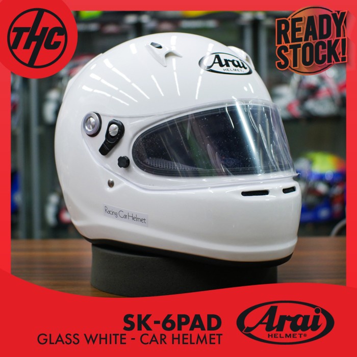 ✨Termurah Helm Full Face Mobil Ara I Sk-6Ped Glass White Terbatas