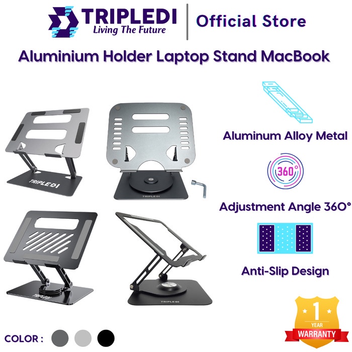 TRIPLEDI Laptop Holder MacBook Stand Aluminium Desktop POS Meja Kasir