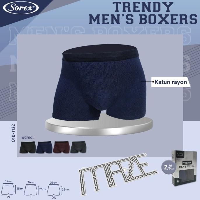 Celana Dalam Pria CD Boxer Laki Laki Katun Polos Sorex Man