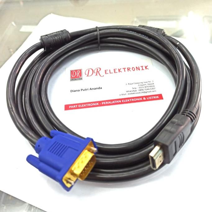 Kabel HDMI 3m serat jaring ke to VGA 3 meter 3meter 1080p v1.4 HQ dre3 Murah