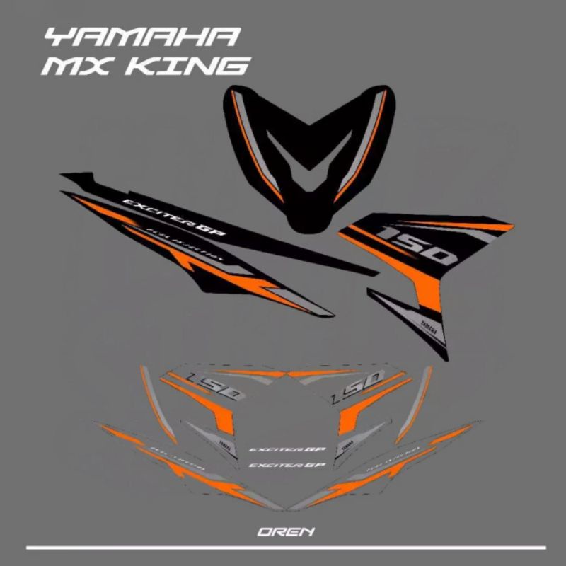 Striping Stiker Mx king 150 Exciter Gp Transparan Custom
