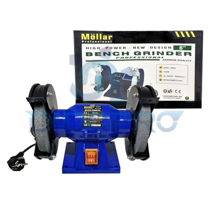 MOLLAR Bench Mesin Grinder Grinda Gerinda Duduk 6 inch BG150 150watt
