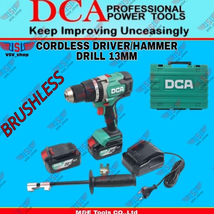 CORDLESS DRIVER HAMMER DRILL DCA ADJZ03-13EM BRUSHLESS MESIN BOR BETON RIBKAMASYA0