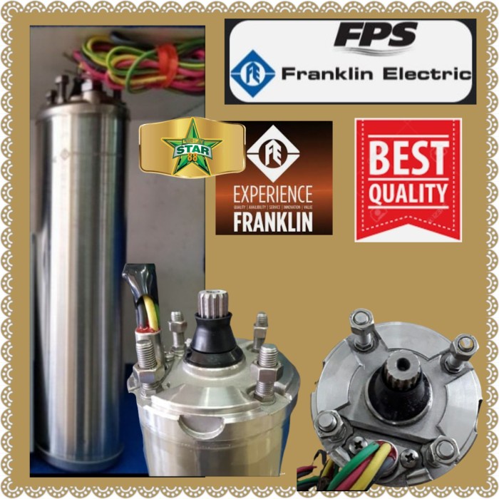 New Motor Pengerak Pompa Submersible Franklin Usa 1 Hp 3 Phase Original