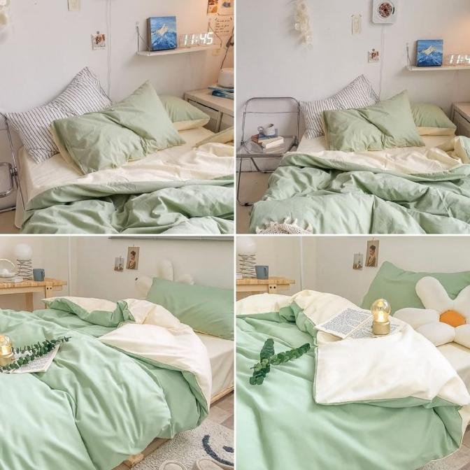 Bedcover Sprei Katun Jepang Polos Uk 160x200 180x200