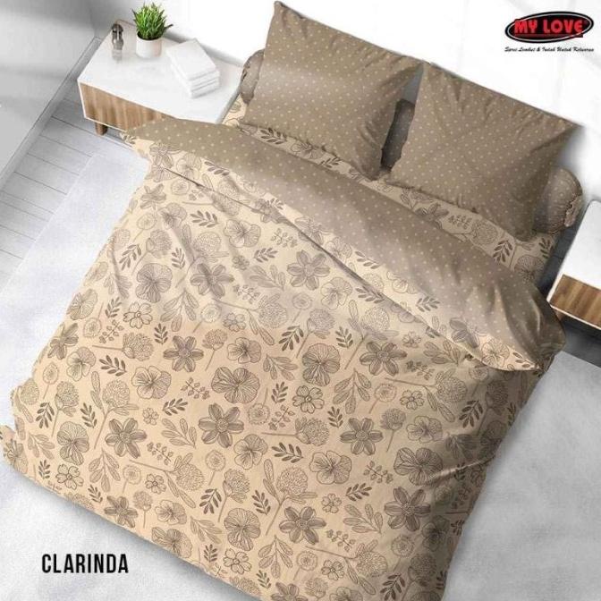 Satu Set Bed Cover MY LOVE Fitted 180x200, Bedcover Sprei Karet T30 cm