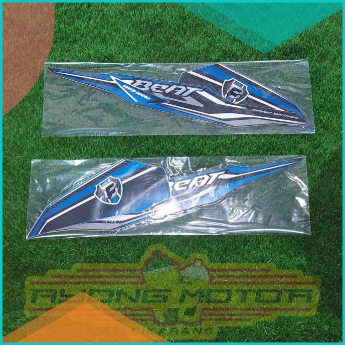 Striping Beat ECO ISS 2019 Hitam Doff Biru Ori 16novz3 last stok