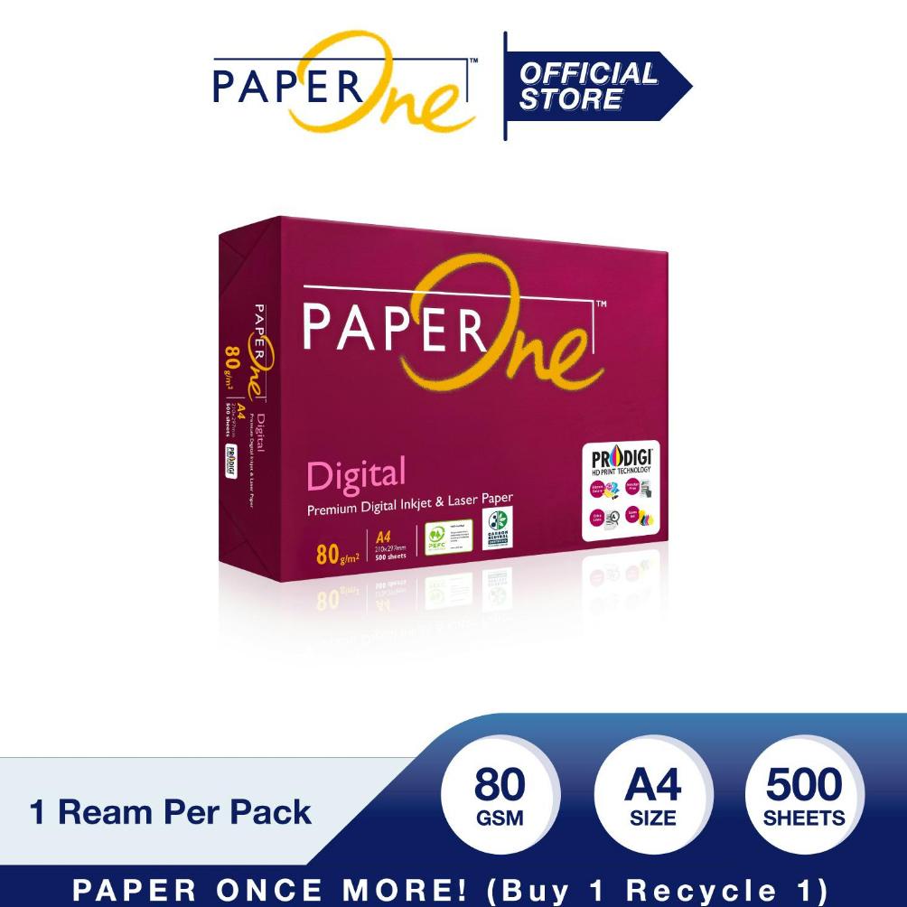 

Terbaik! PaperOne Kertas A4 80gr Digital Carbon Neutral 1 Rim (500 lembar) Kertas HVS ,,