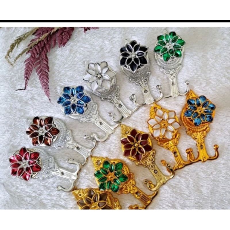 HOOK GORDEN MAWAR GOLD DAN SILVER BESI TEMPEL DINDING MURAH /CENTELAN