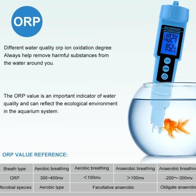 Rcyago Profesional 3 In 1 Ph/Orp/Temp Meter Atc Pengurangan Oksidasi