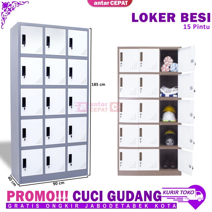 

LOCKER BESI 15 PINTU LEMARI LOKER BESI 15 PINTU MS-315