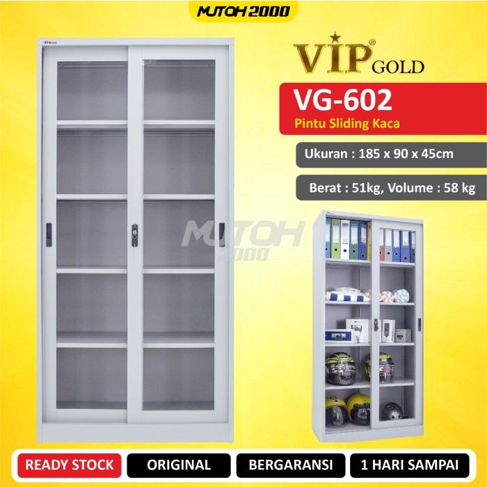 

VIP GOLD VG-602 LEMARI ARSIP BESI PINTU SLIDING KACA