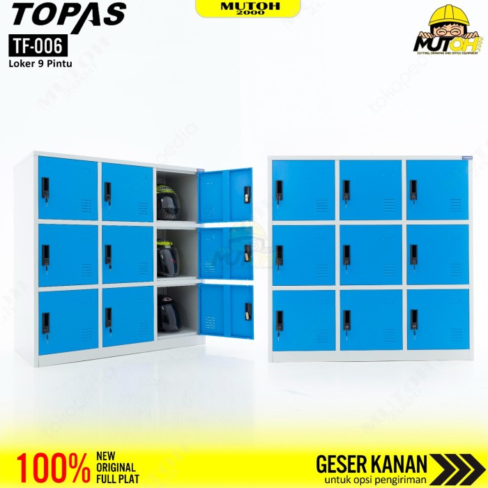 

TOPAS TF-006 LOKER BESI 9 PINTU MASUK HELEM LOCKER 9 DOORS HELM IN