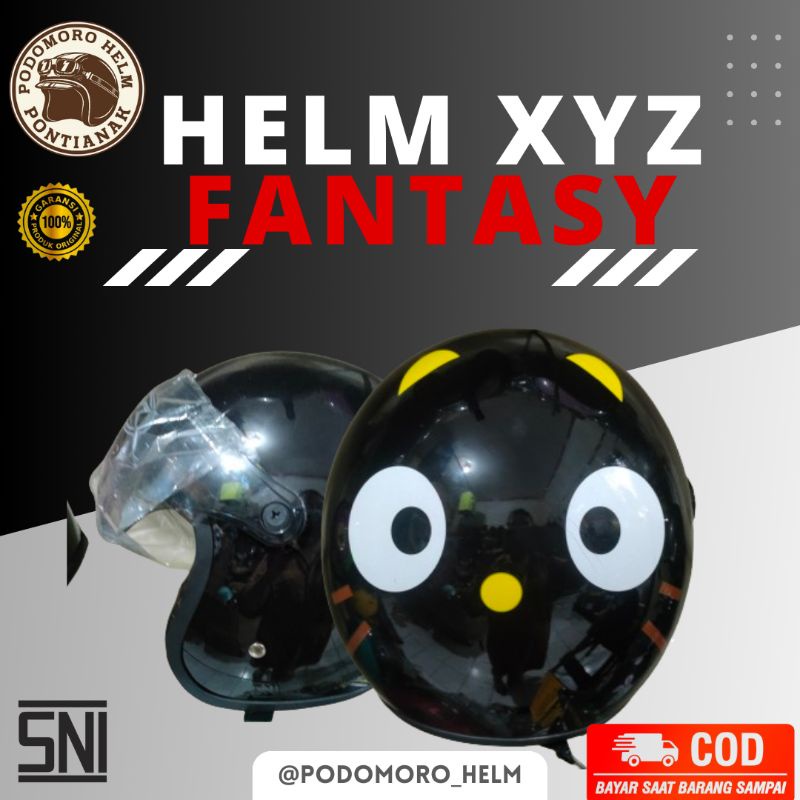 HELM XYZ CAT HITAM KILAP