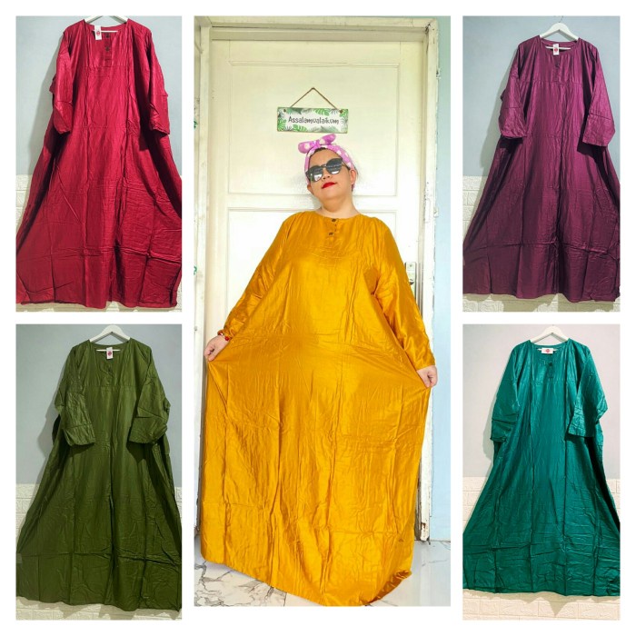 EJ475 Daster Payung Lengan Panjang Super Jumbo LD 160 CM GRATIS ONGKIR