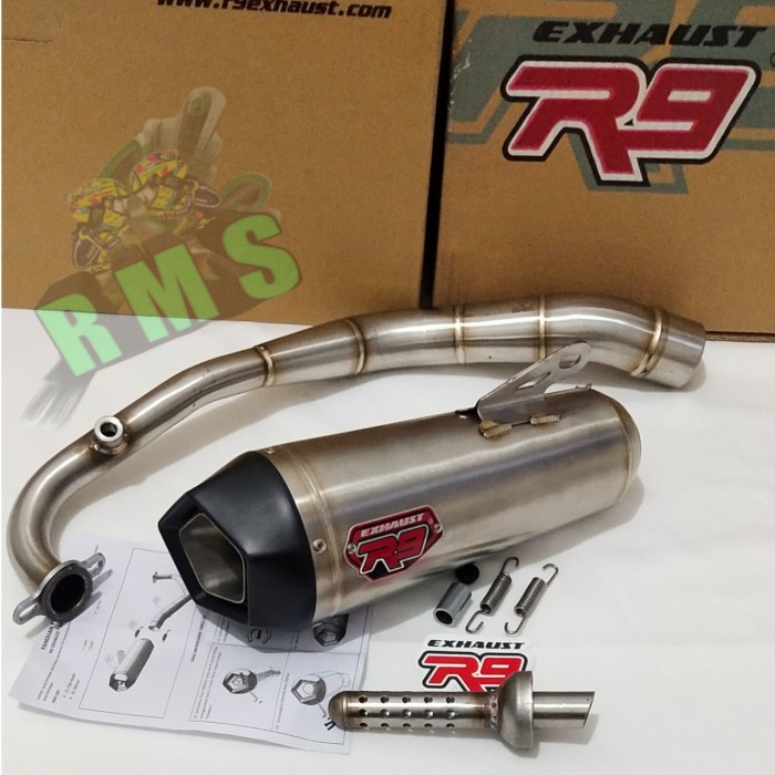 [Original] R9 Knalpot Racing R9 New Alpha Honda Pcx 160 Fullsystem Knalpot R9 Pcx Limited
