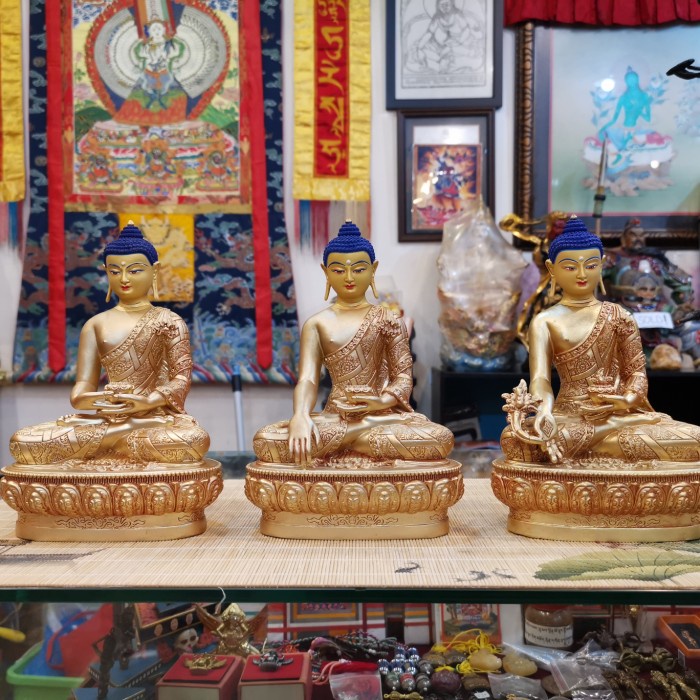 patung 3 buddha tibet rupang sakyamuni amithabha bhaisajaguru
