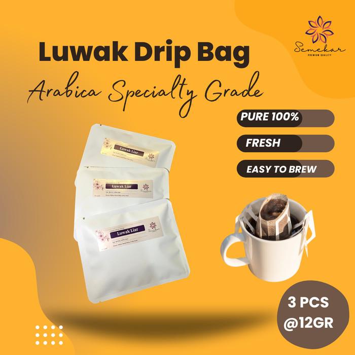 

Luwak Coffee Drip Bag 3 pcs Arabica Specialty Kopi filter Hampers Kado Best Seller