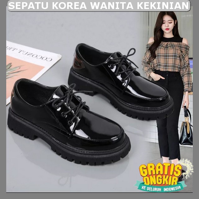 Docmart Wanita Korean Style Spatu Remaja Dokmrak Korean Flat Shoes Loafers Sepati Cwek Separu Cewek 
