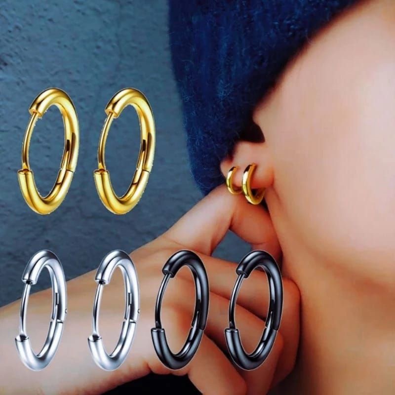TINDIK GIWANG TITANIUM / ANTING TELINGA / ANTING GIWANG / ANTING HOOPS TITANIUM