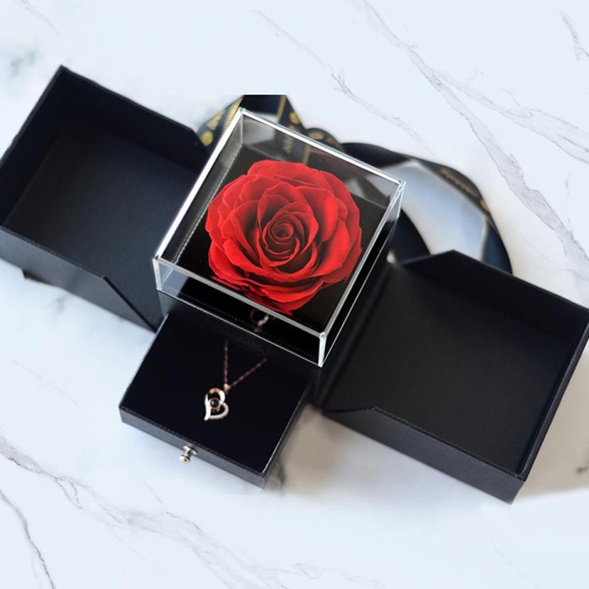 

COD Eternal Rose Gift Box / Kotak Perhiasan Kado Kalung Cincin Lamaran Mawar /Gift Box Mawar Visual Experience Sale