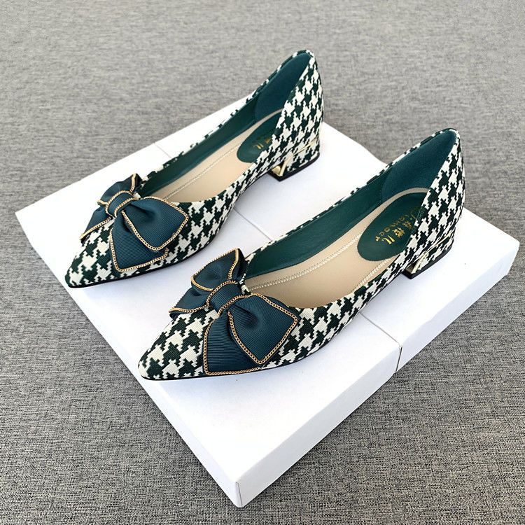 Sepatu Hak Tinggi Chunky Bergaya Korea Wanita, Sepatu Hak Tinggi Runcing Semua Cocok