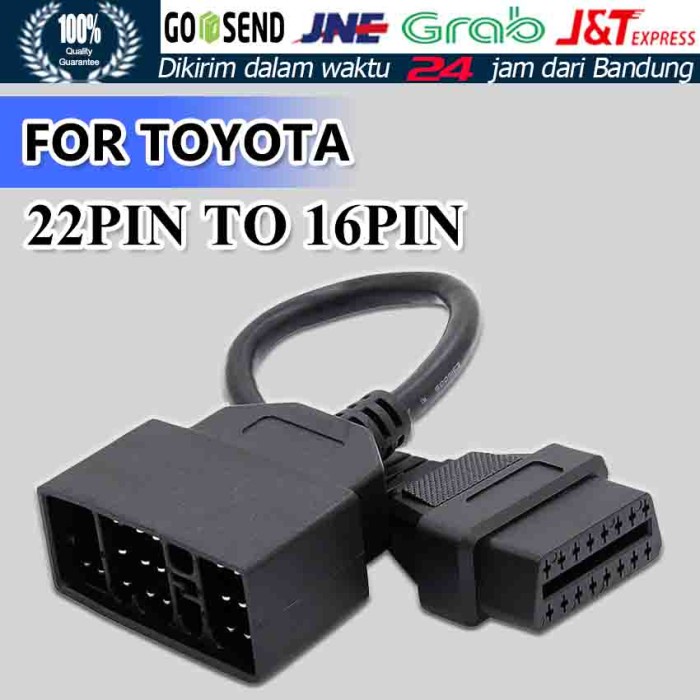 Murah Toyota 22 Pin To 16 Pin Female Obd 2 Obdii Obd2 Cable Connector