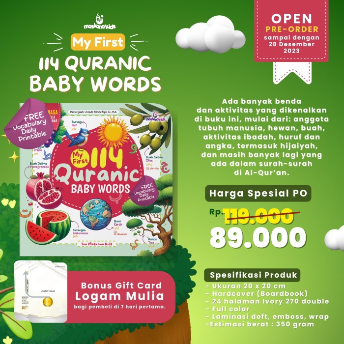 

[SALE MURAH] MY FIRST 114 QURANIC WORDS MASKANA KIDS TERBARU