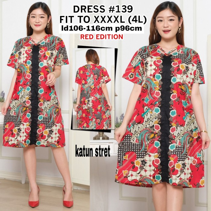 Dress Batik Super Jumbo/Dress Jumbo/Baju Imlek/Cheongsam/Jumbo