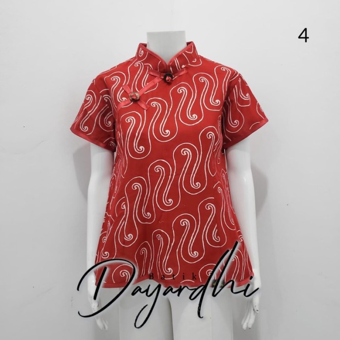 Dayardhi Baju Batik Wanita Imlek Blouse Batik Cheongsam