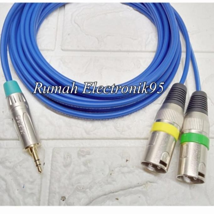 Kabel Konektor Jek Hp Ke Mixer audio 5 meter jack 3,5mm to xlr male