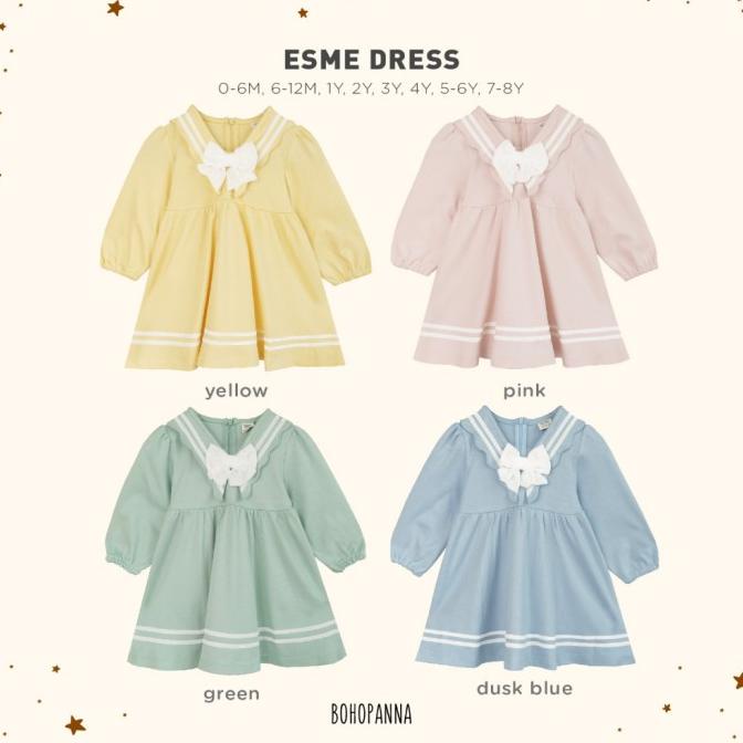 COD Baju Bayi Dress Rok Anak Perempuan BOHOPANNA - ESME DRESS 0 6 12 Bulan