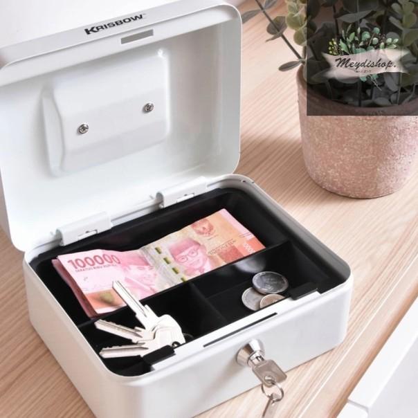 Cash Box 20 Cm Putih Krisbow / Brangkas / Safe Deposit - Ori KRISBOW Arival