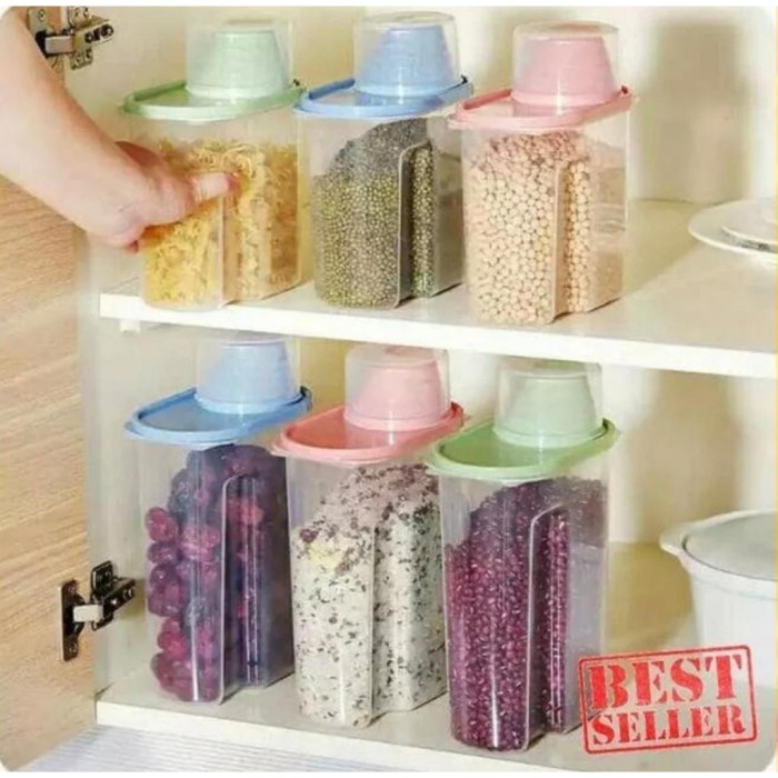 

Tempat Penyimpanan Makanan Cereal Bumbu Dapur Kontainer 1,9L