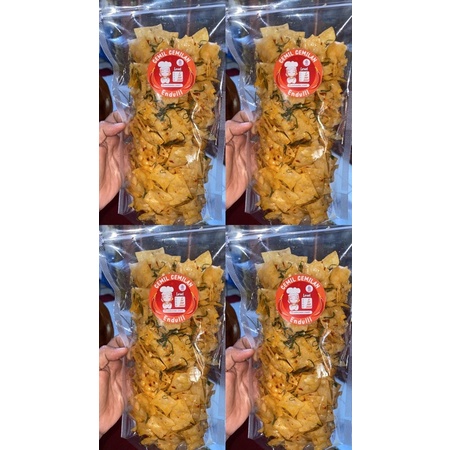 

250 gram kripik pangsit goreng pedas daun jeruk bumbu cikruh best seller