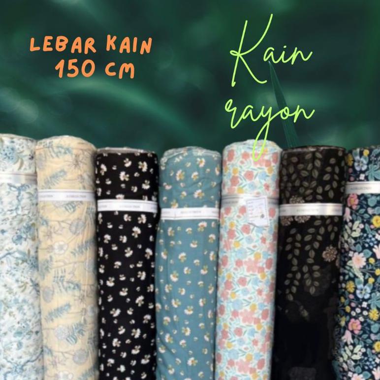 Bahan Jahit Menjahit Kain Katun Rayon Viscose Premium Uniqlo , Kain Katun Rayon Meteran ( Harga 0,5 
