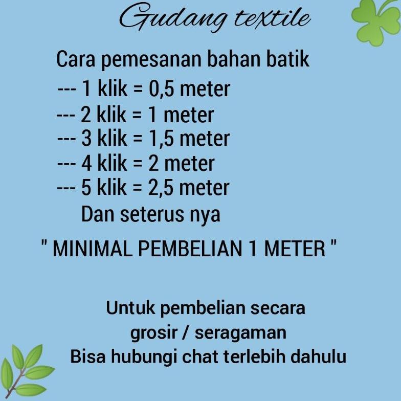 Bahan Jahit Menjahit Batik Katun Halus Exclusive // Bahan Batik Katun Meteran // Kain Batik Katun Ba