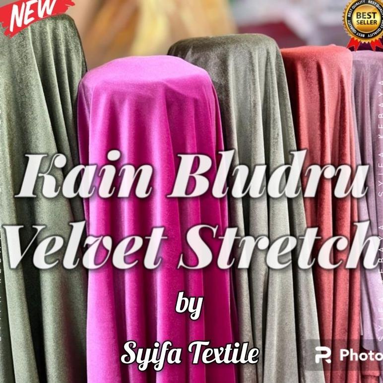 Kain Meteran Motif Kain Bludru / Bludru Meteran / Kain Bludru Velvet Stretch / Kain Beludru / Beludr