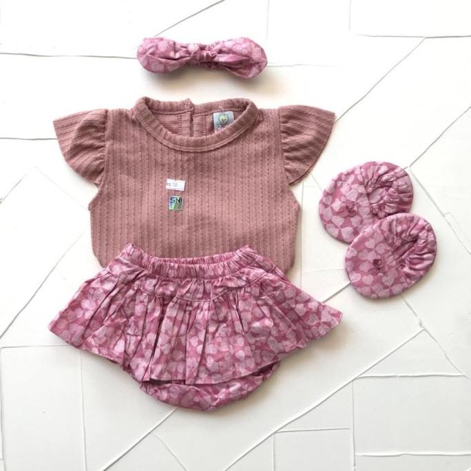 COD Baju Anak Bayi Perempuan Setelan Celana 0 6 Bulan Prisket Set Sepatu
