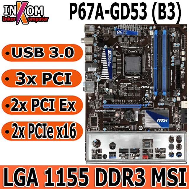 Motherboard Intel P67 Express ATX Soket 1155