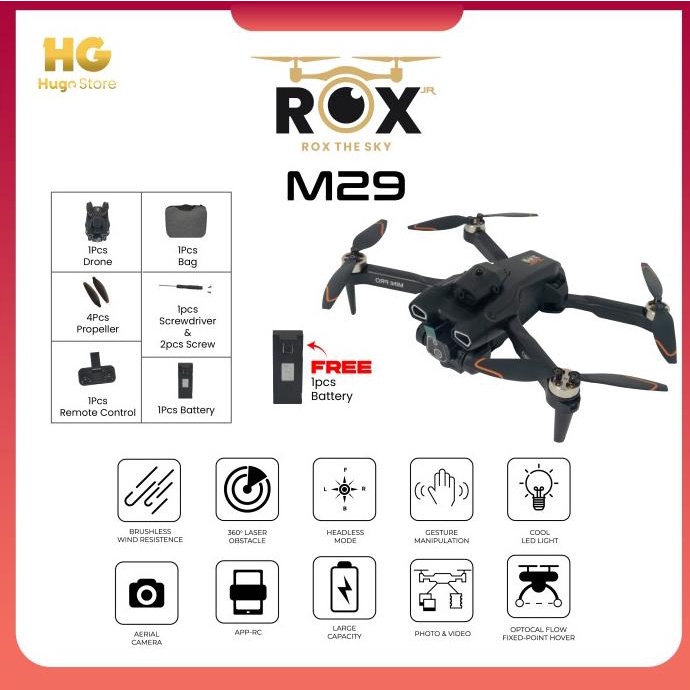 ROX M29 Mini Drone HD Dual Camera WiFi FPV