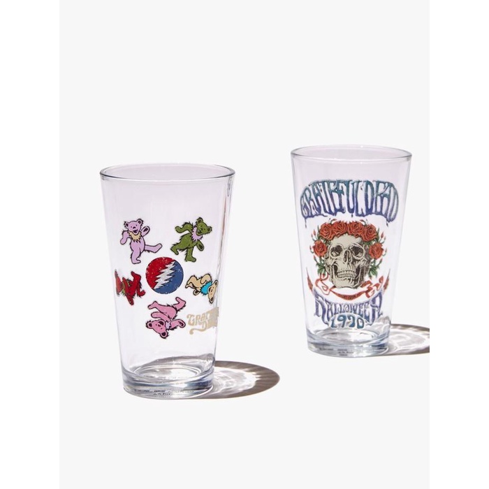HOT SALE TYPO - GLASS TUMBLER SET OF 2 - LCN WMG GRATEFUL DEAD HIGH