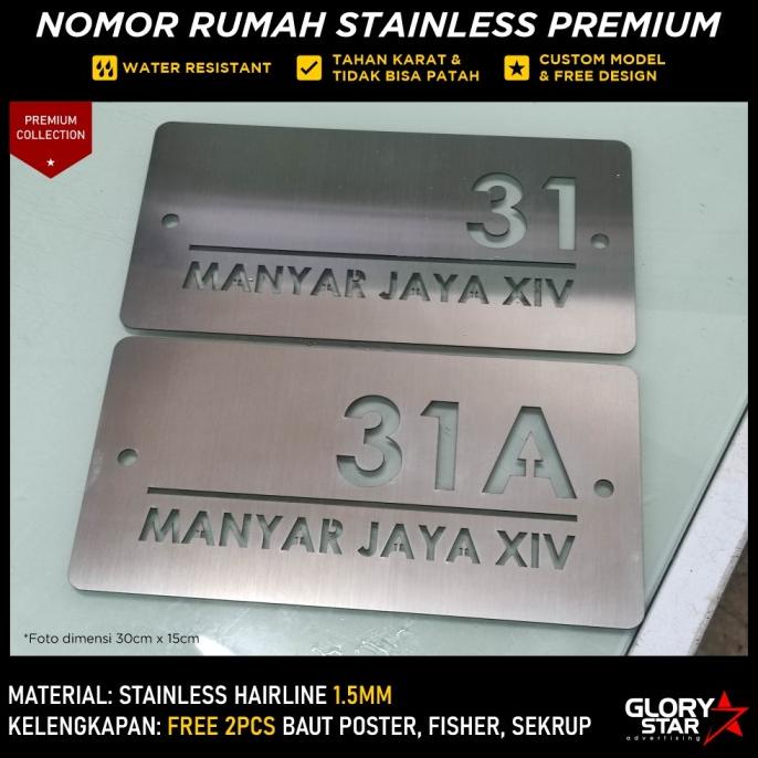 Nomor Rumah (Cutting Plat) Minimalis & Elegan