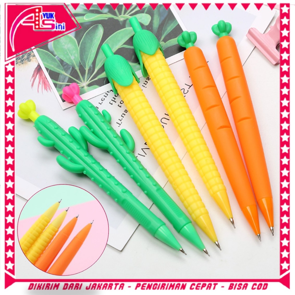 

AS Pensil Mekanik Bentuk Sayuran Mechanical Pencil Vegetables Aesthetic Fancy Wortel Corn Alat Tulis Anak Sekolah Murah