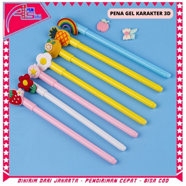 

AS Pulpen Gel Karakter Kartun Buah Pena Karakter 3D 0.5mm Lucu Pen Cute Student Japanese Alat Tulis Kantor Sekolah Tinta Cair Ujung Lancip