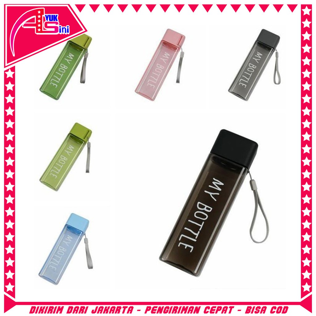 My Bottle Persegi 500 mL Transparan dan Doff My Botol Petak Murah  Botol Minuman