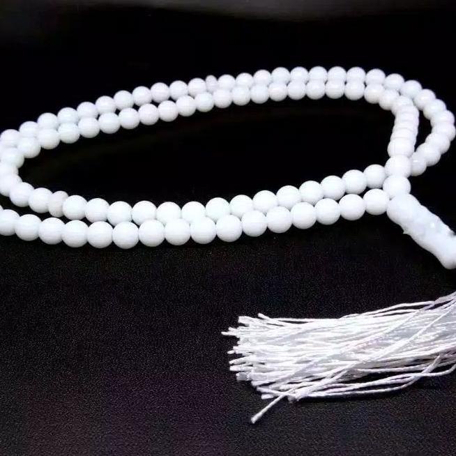 Tasbih Batu Giok Putih Salju 99Butit 8Mm