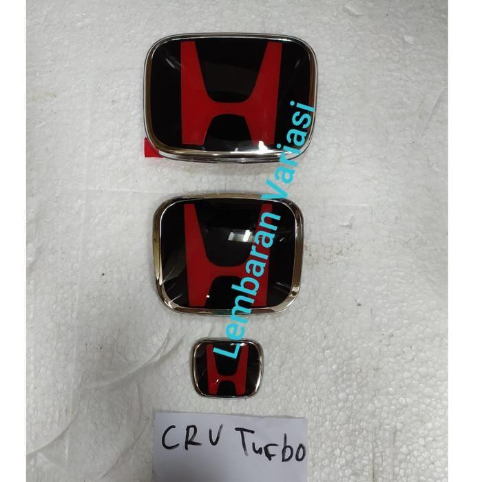 PAKET EMBLEM LOGO HONDA HITAM MOBIL CRV TURBO
