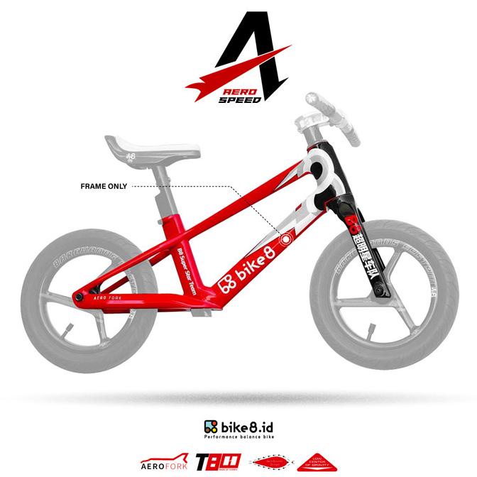 Frame Bike8 A Plus Carbon Fiber Balance Bike - Sepeda Anak - Red Berkualitas