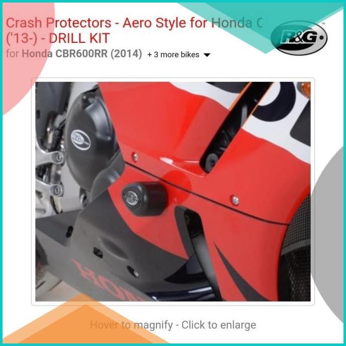 Frameslider Frame Slider Aero Crash R&G RnG CBR 600 600RR 2013-2016 16